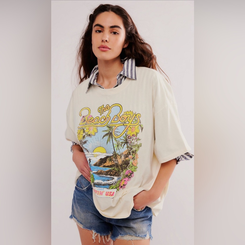 Daydreamer Free People Beach Boys Surfin USA Graphic Tee